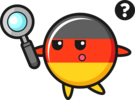 Smiley in Deutschlandfarben der etwas sucht